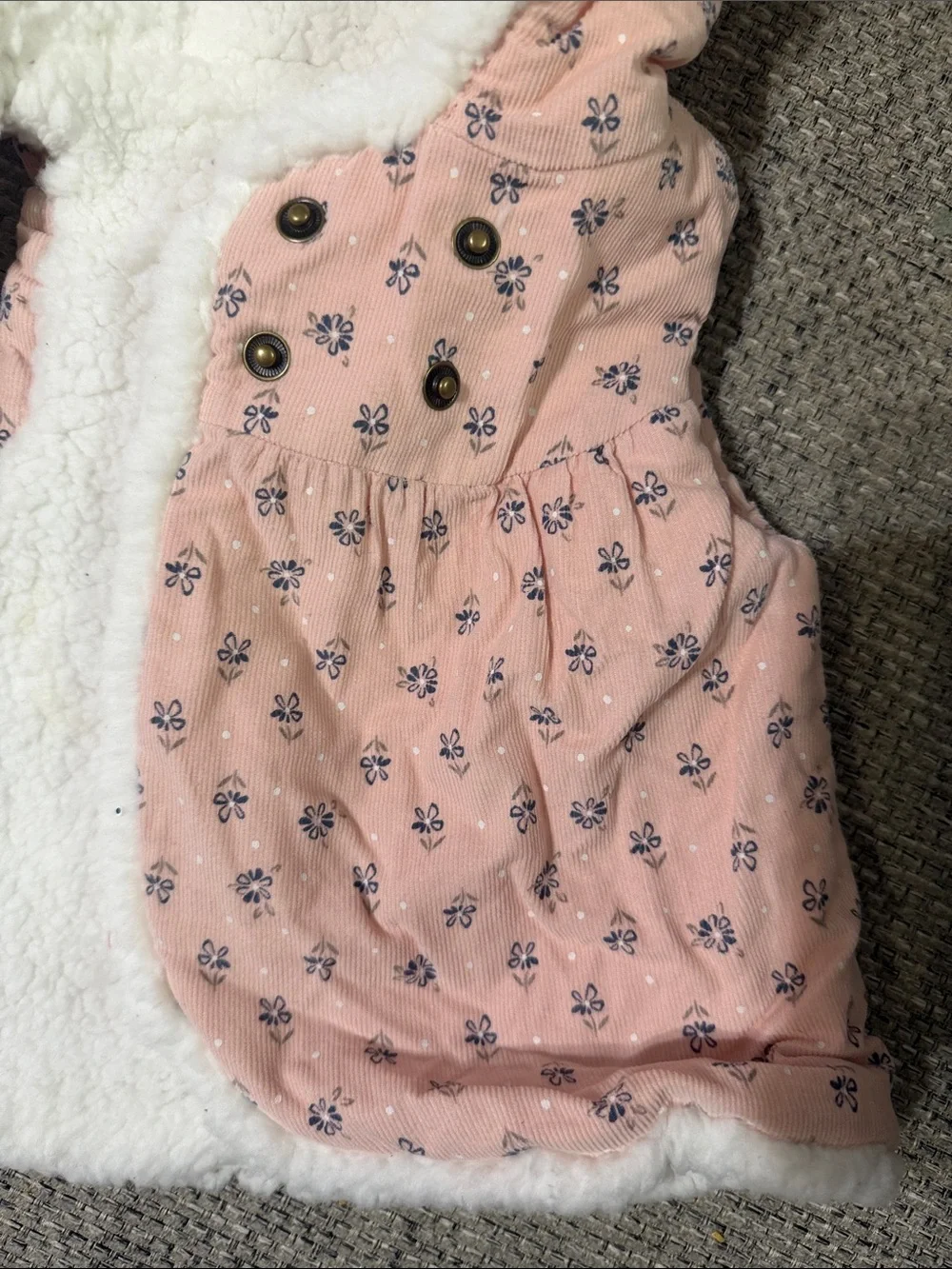 Girls' Pink Floral Sherpa-Lined Hooded Vest
